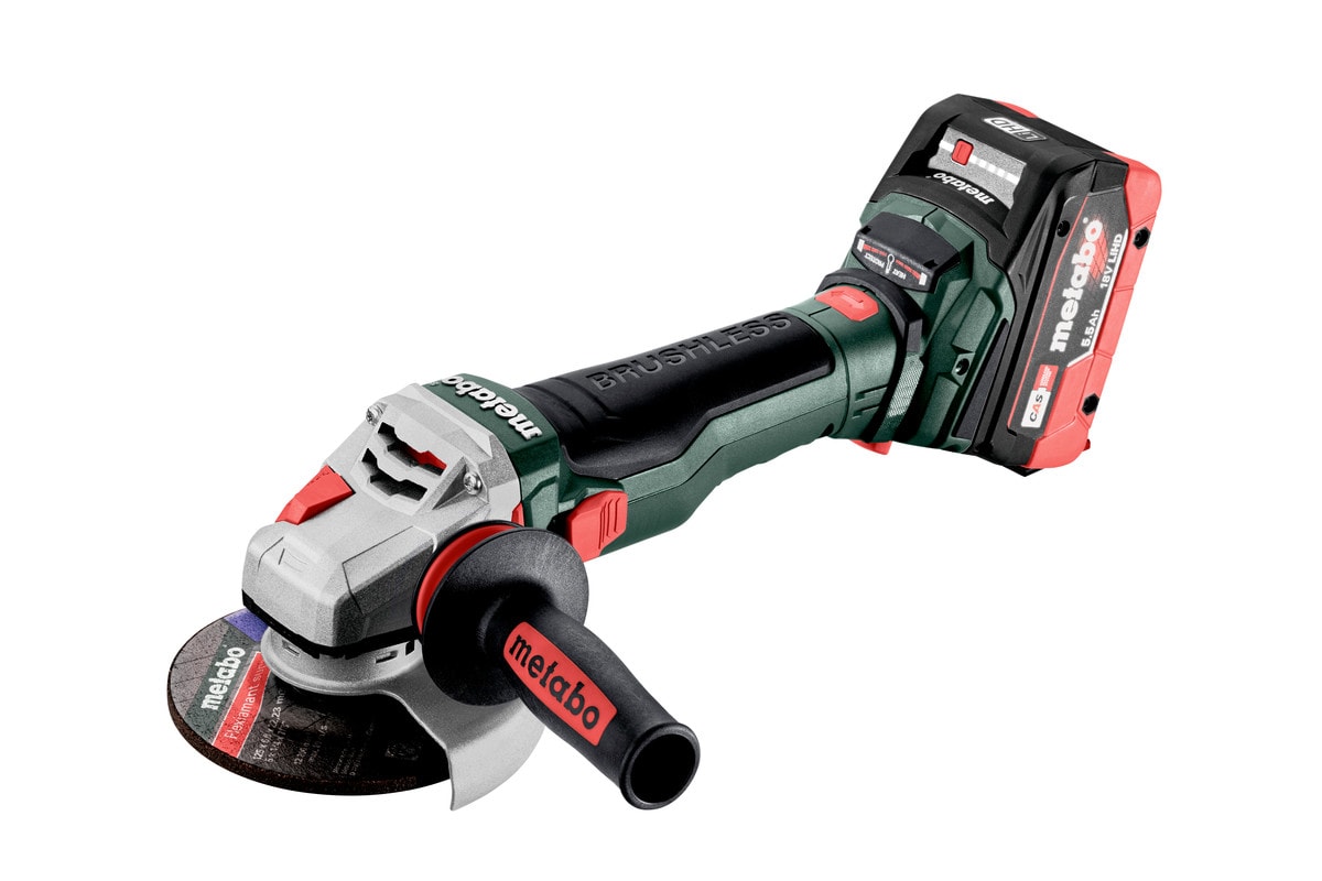 Metabo Vinkelslip WB 18 LTX BL 15-125 Quick med 2x5,5Ah batterier & laddare