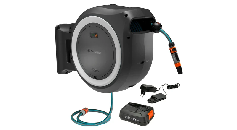 Gardena PowerRoll XL 35m Hvid Batteridrevet Vægslangeboks