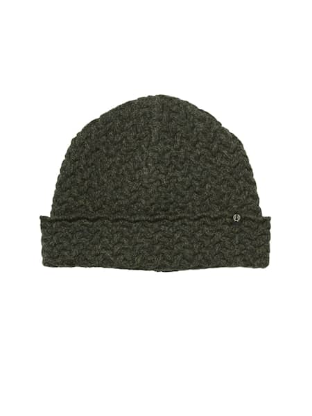 Chevalier Shandy Cable Knit Wool Beanie Dark Green One Size