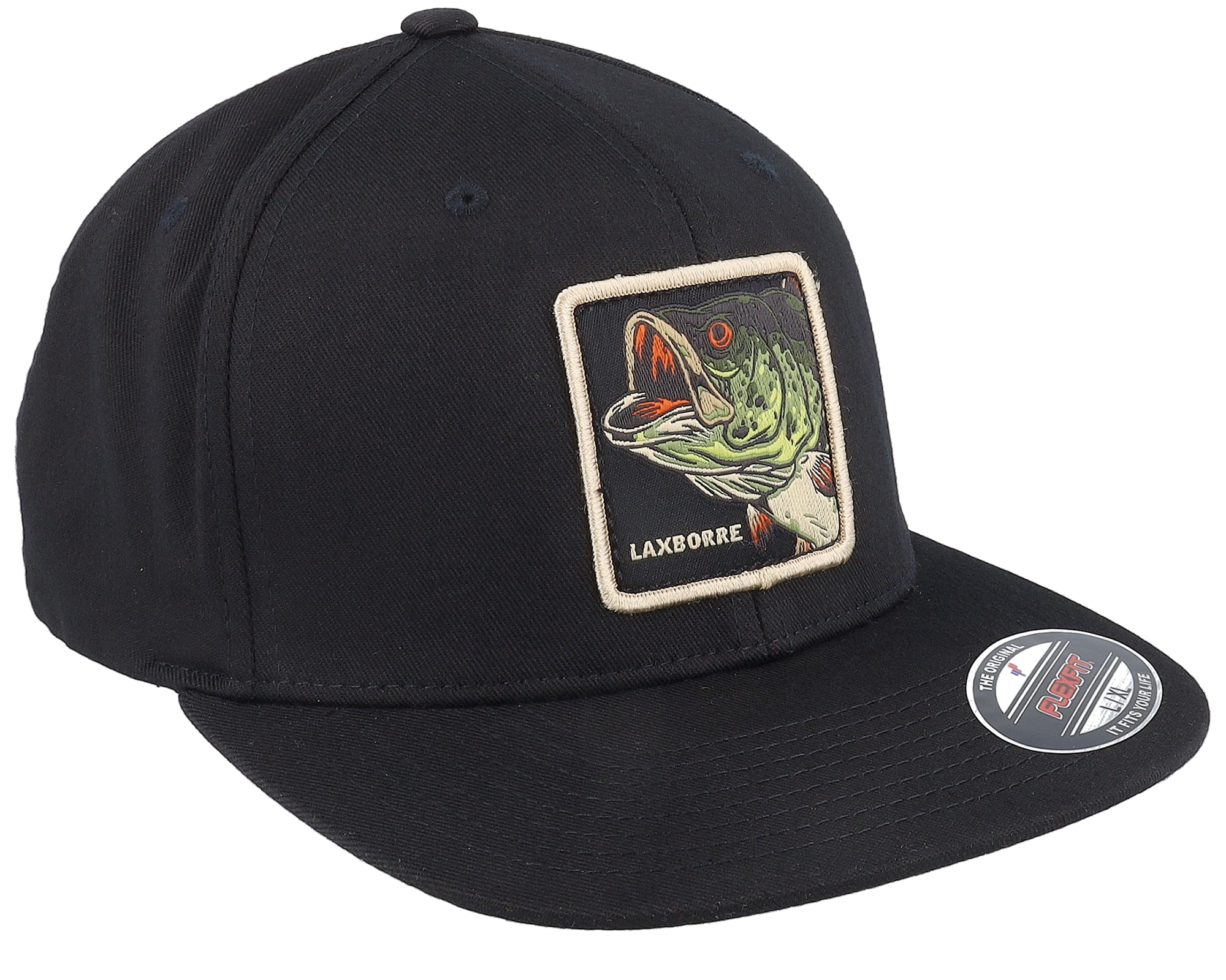 REA/Black Friday Skillfish Laxborre Flat Brim Black Fitted Flexfit L/XL - (58-61 CM)