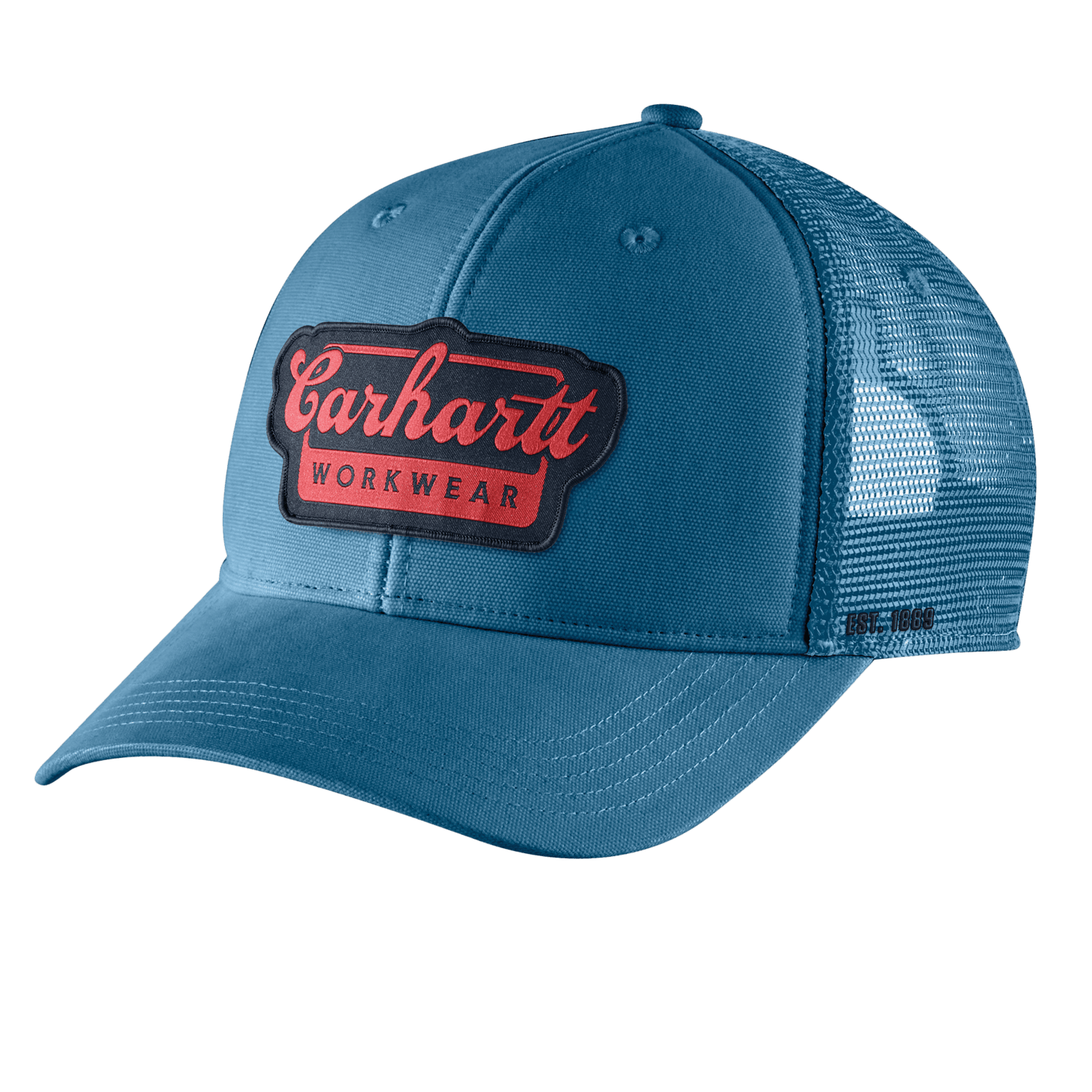 Carhartt Rugged Flex™ Twill Mesh-Back Script Patch Cap Men Dark Tranquil Blue