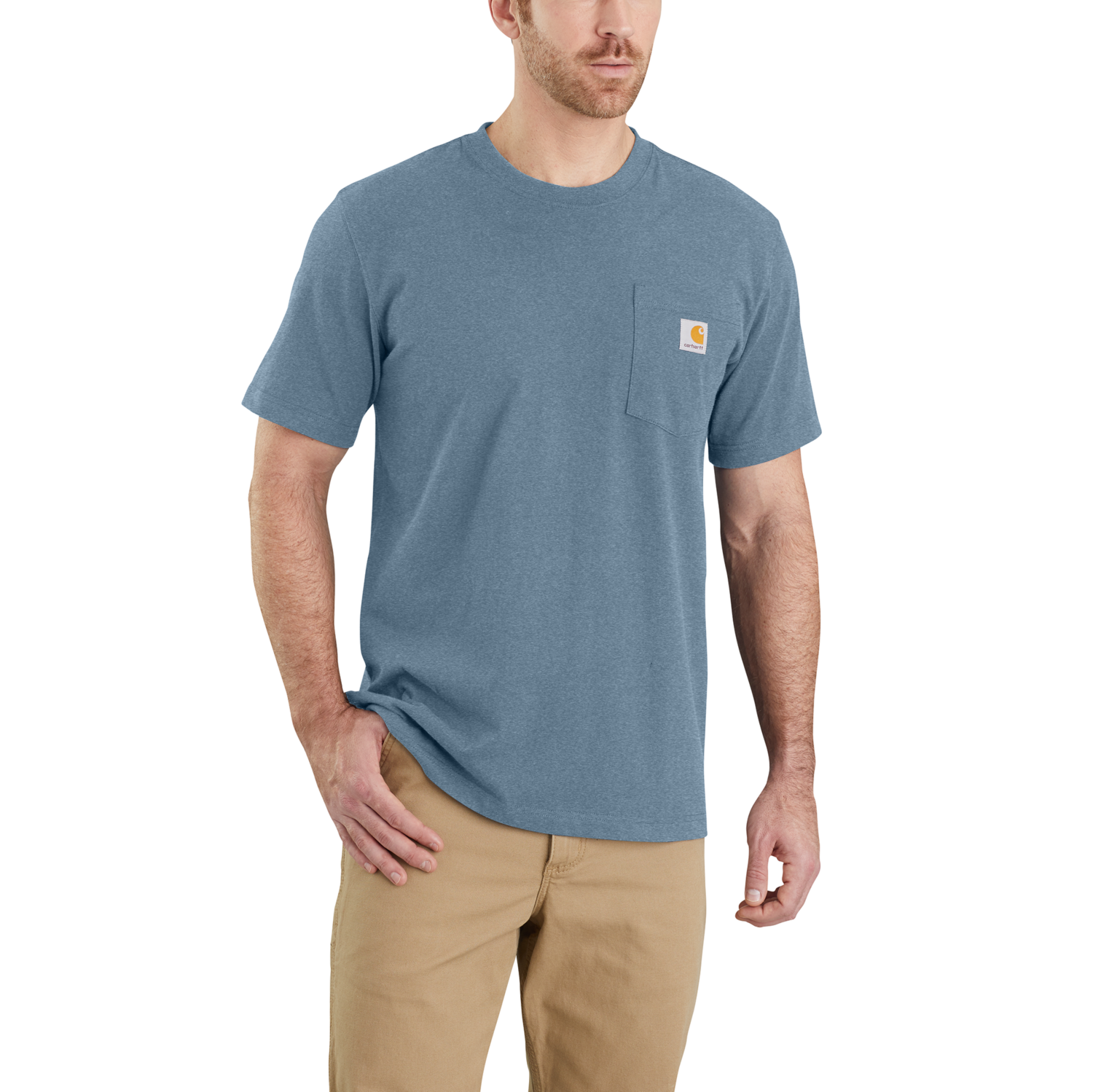 Carhartt K87 pocket s/s T-shirt, Herr, Thundercloud heather, XXL -