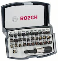 Bosch 32-delers sett med skrutrekkerbits PH, PZ, H, T og universalholder hurtigkobling
