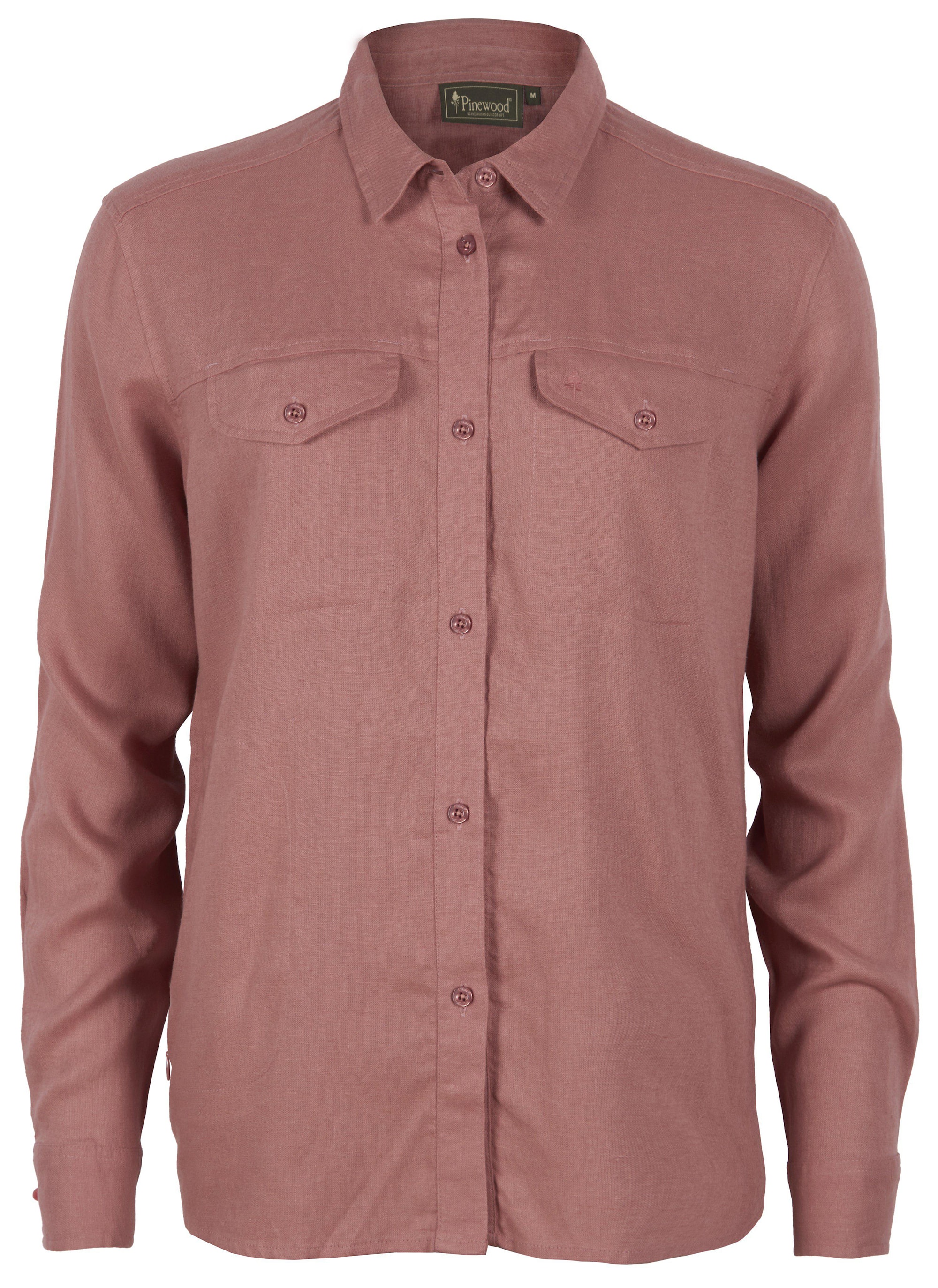 Pinewood Värnamo InsectSafe Långarmad Linneskjorta Dam Brick Pink
