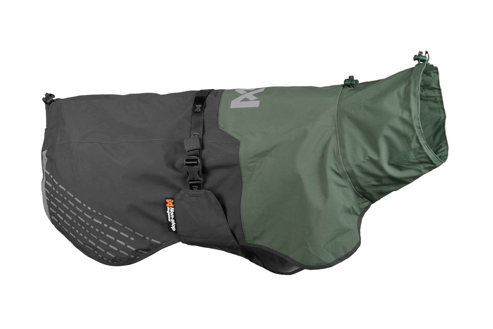 Non-Stop Dogwear Fjord Raincoat, Grey/Green, 24