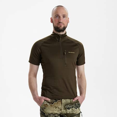 Deerhunter Excape isolert T-skjorte med glidelås for menn Art Green