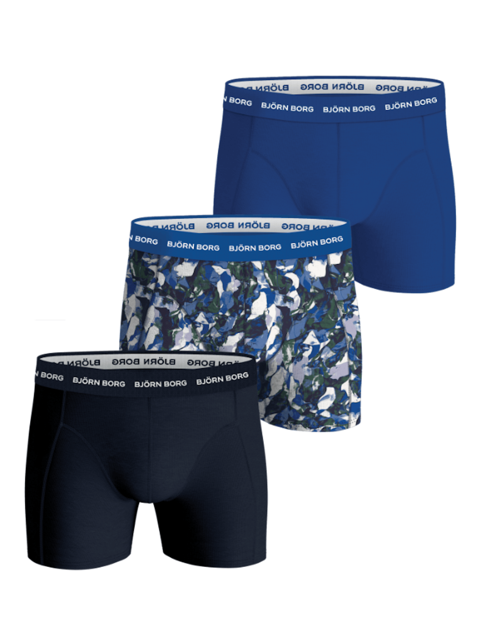 Björn Borg 3-Pack-truse Navy/blått/lystrykk