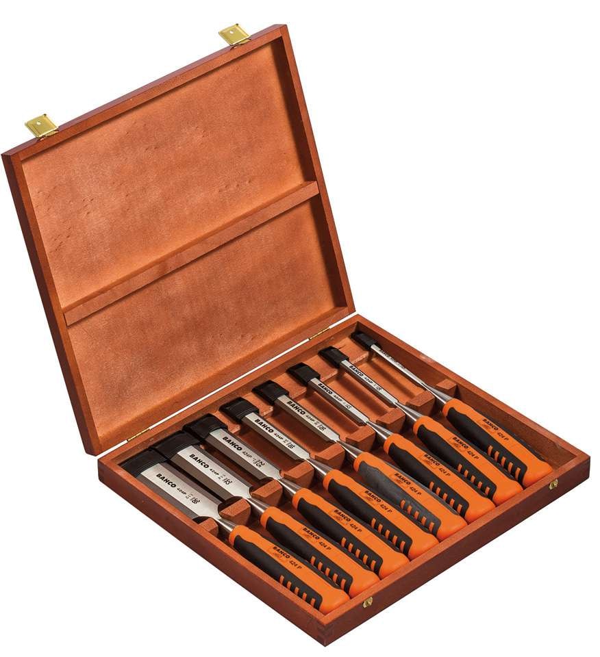 Bahco Stämjärn i sats 424P-S8-EUR 8 delar i trälåda