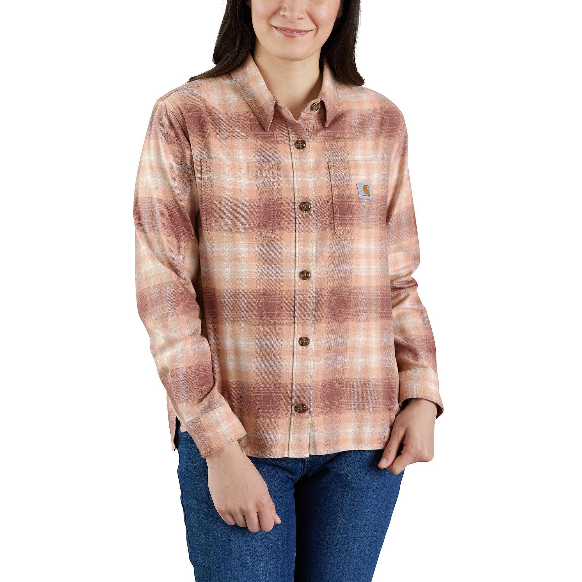 Carhartt Plaid flanellskjorta Dam Stucco XS
