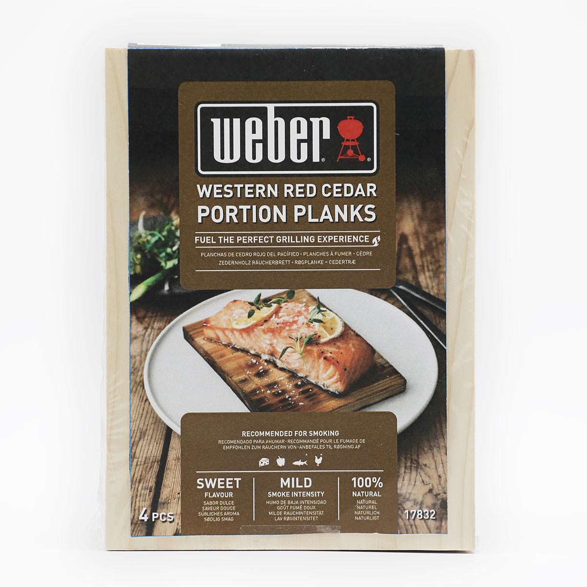 Weber røgplanke i cedertræ portionsstørrelse 4 stk.