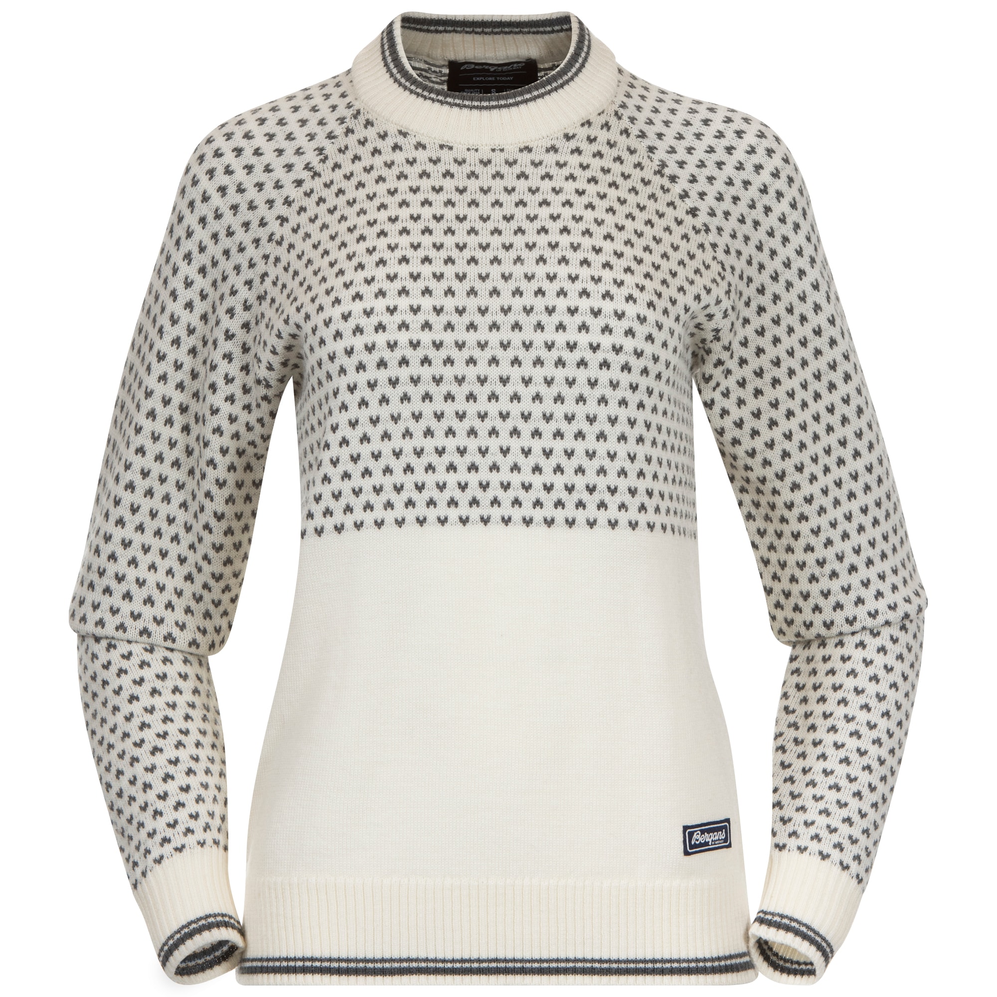 Bergans Alvdal Wool Jumper Women Vanilla White/Solid Dark Grey