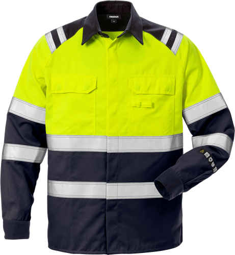Fristads Skjorta Flam Kl 1 7051 ATS Varselgul/Marinblå 4XL
