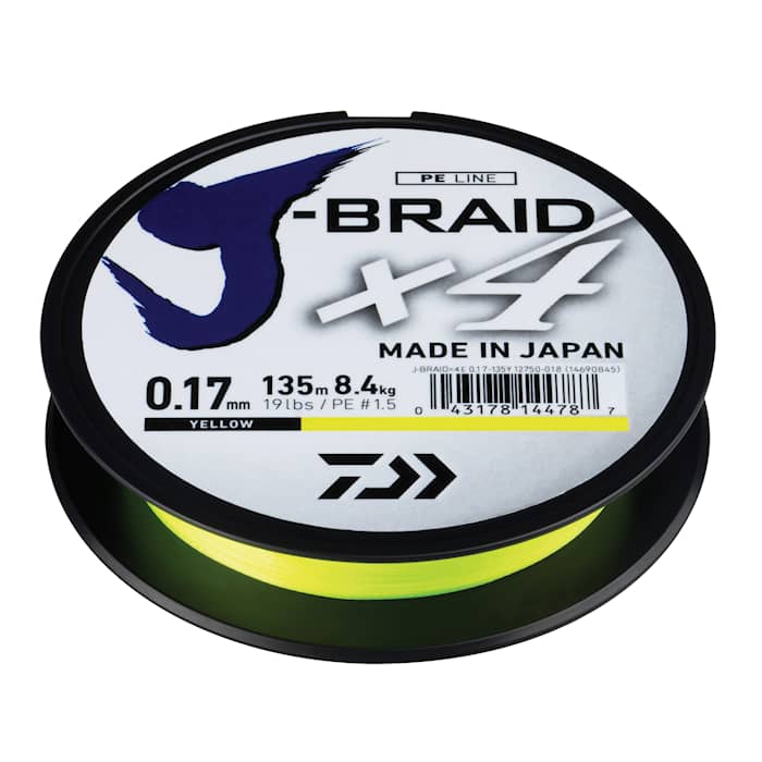 Daiwa J-Braid X4 135m Yellow