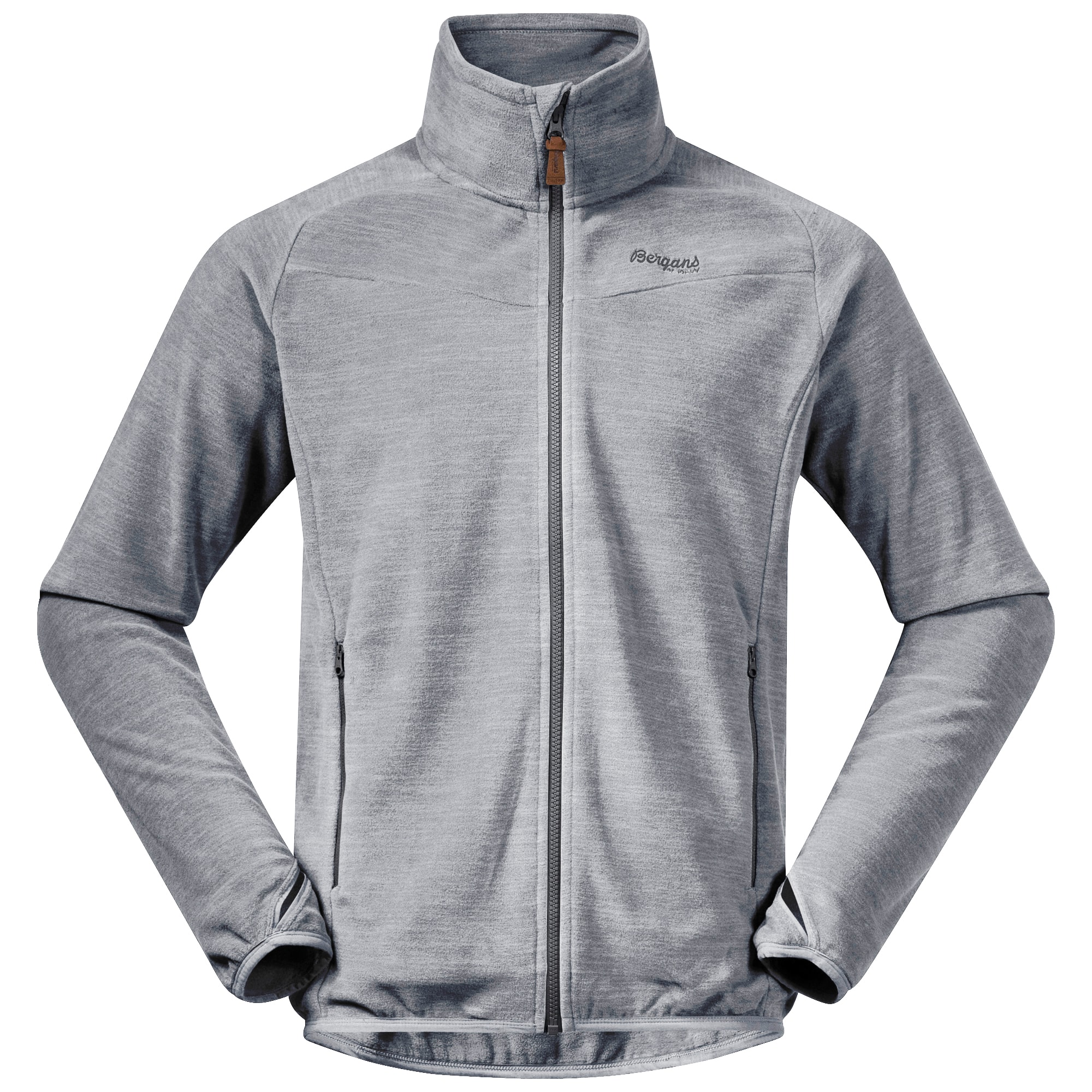 Bergans Hareid Fleecejakke NoHood Herre Aluminium XL