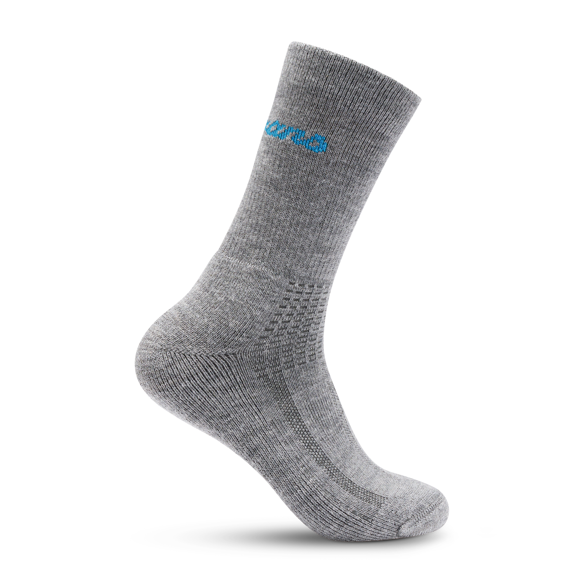 Bergans Allround Mid Merino Cushioned Sock Solid Grey/Aqua Lagoon