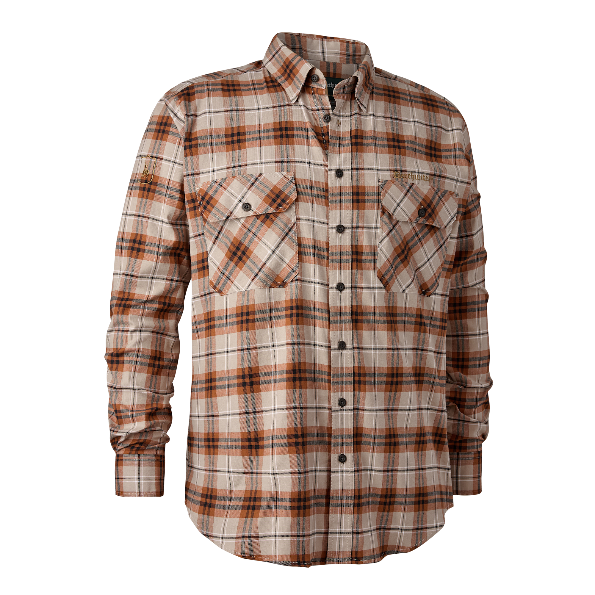 Deerhunter Louis skjorta Herr Orange Check