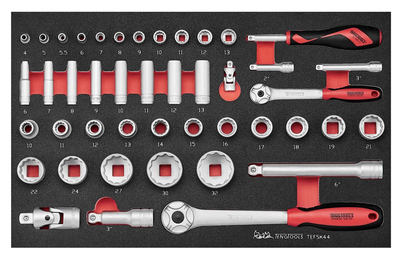 Teng Tools Hylsnyckelsats TEFSK44 44 delar