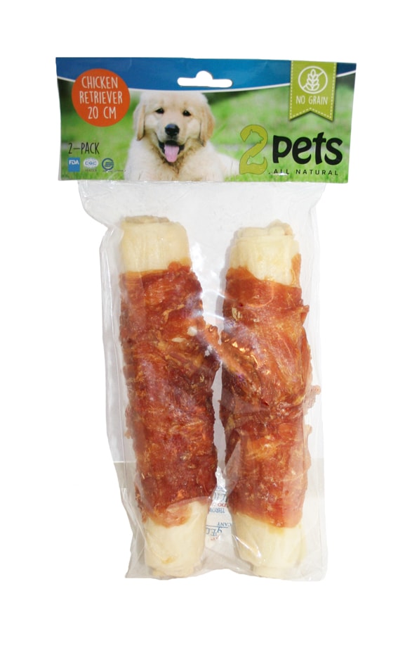 2Pets Retrievertugg m Kycklingfile 20cm 2-pack ca 260-280g