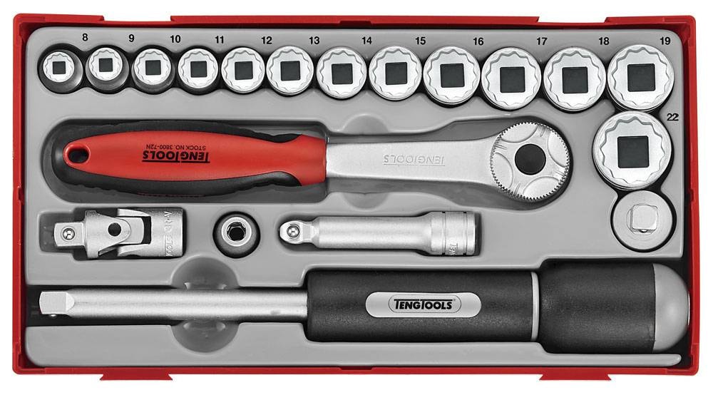 Teng Tools Hylsnyckelsats TT381912 3/8 19 delar