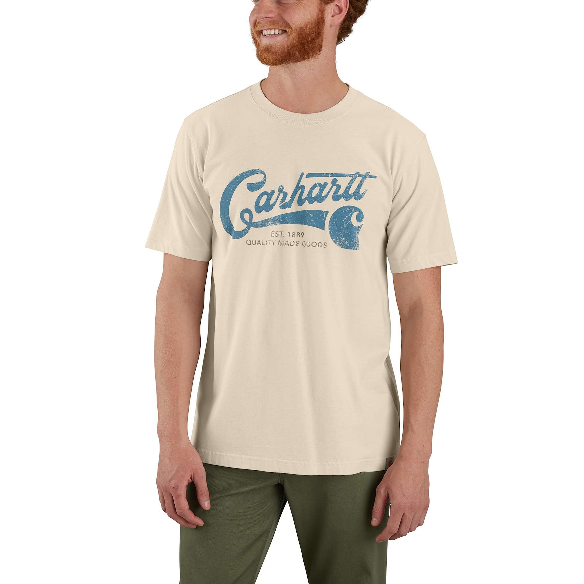 Carhartt Kortærmet skriftgrafik T-shirt, Herre, Oat milk