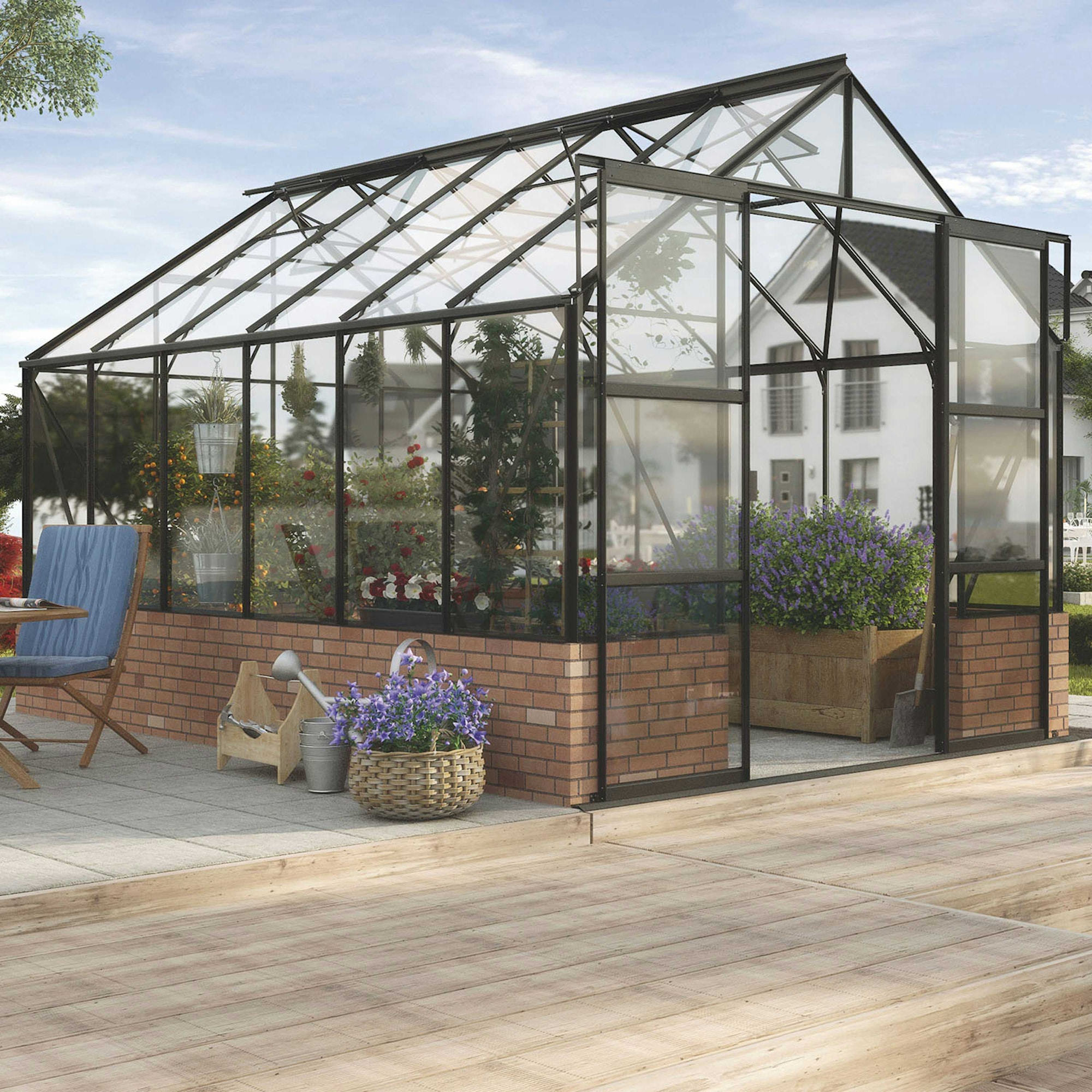 Vitavia Cassandra 9900 Växthus Härdat Glas - 9,9 m2 med toppdekor