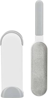 Kleider- und Textilbürste mit Reinigungsstation 33cm Weiß/Grau