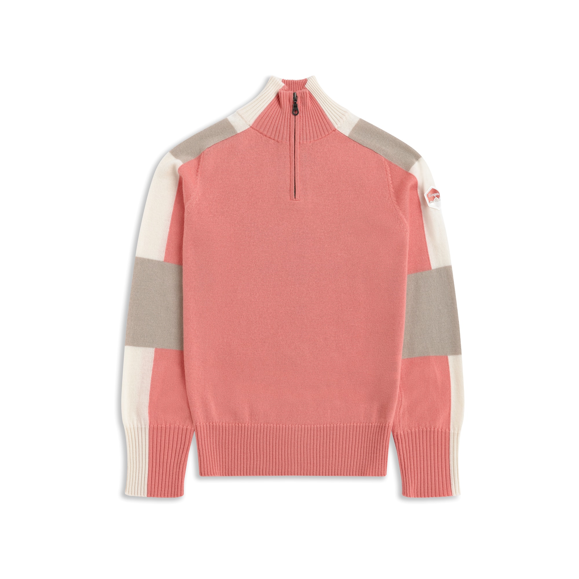 Bergans Lyderhorn Half-Zip Wollpullover Damen Light Weathered Red/Beige