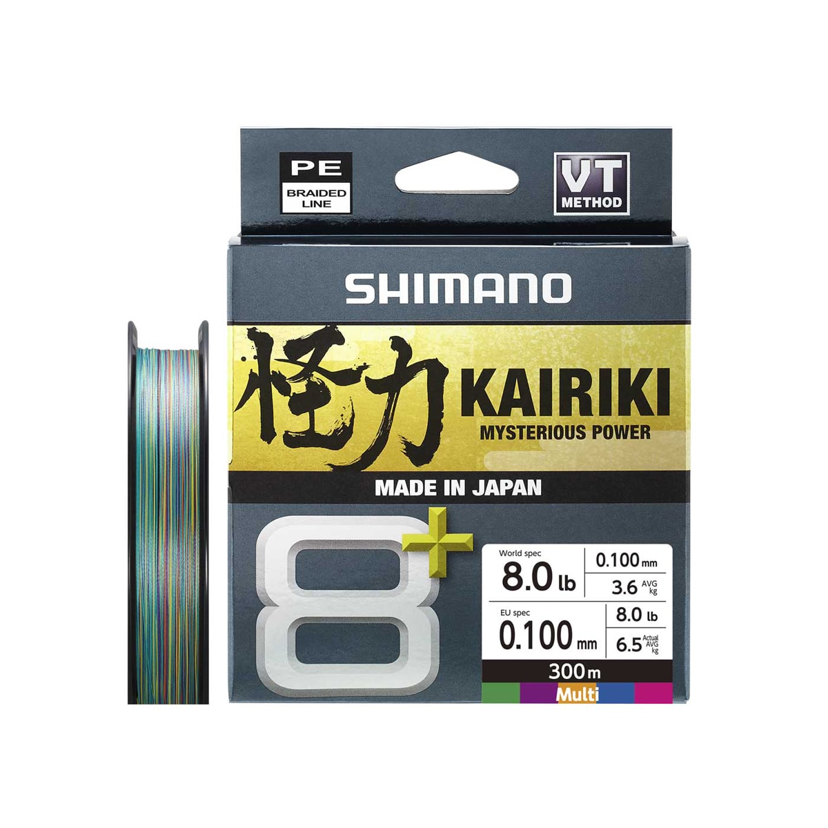 Shimano Line Kairiki 8+ 300m 0.10mm 7,3kg Multi color