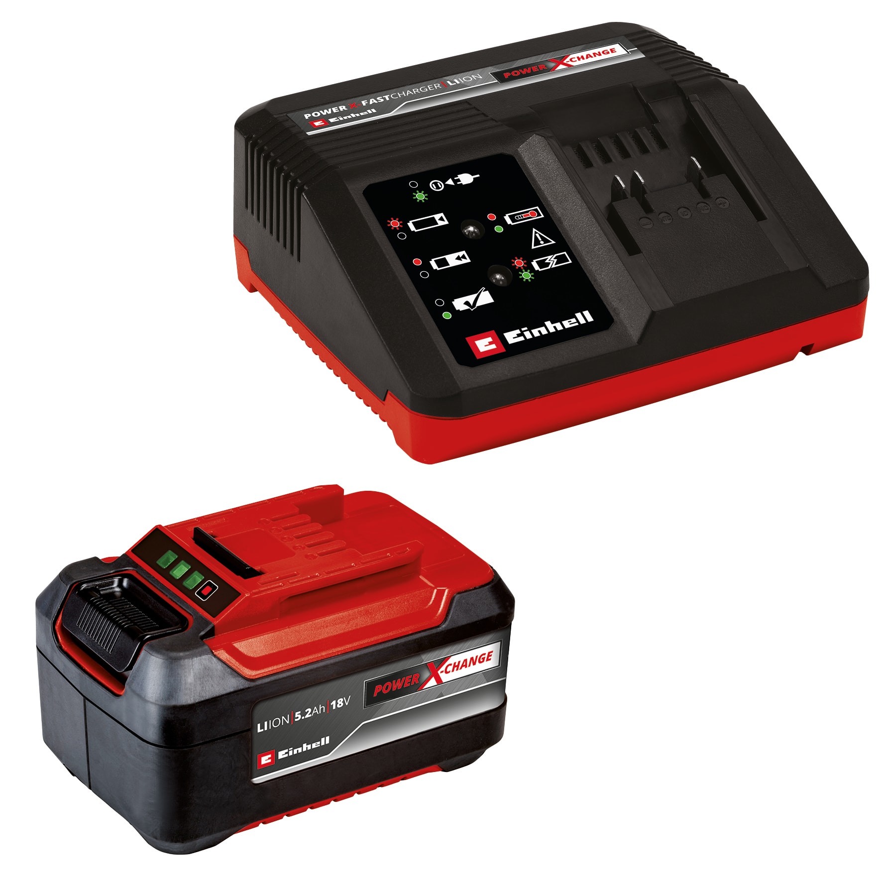 Einhell PXC-startsett, 5,2 Ah og 4 A-hurtiglader