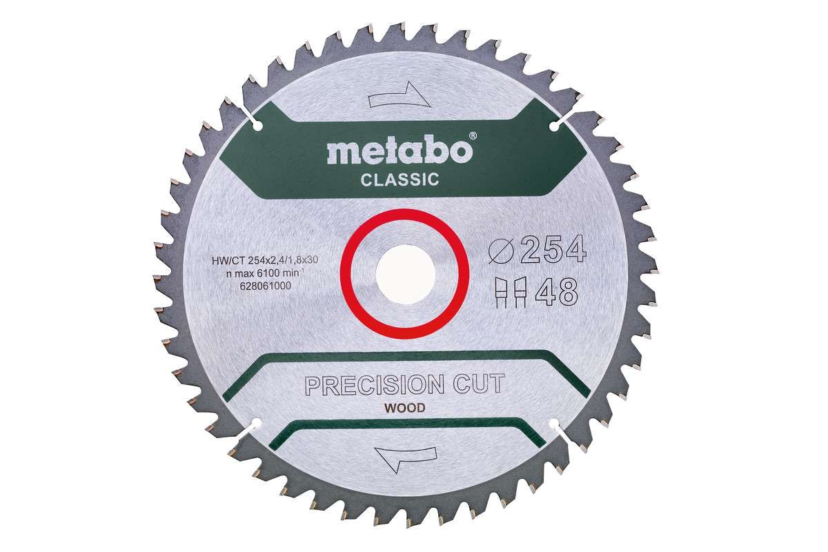 Metabo Sågklinga HM Precision Cut Wood - Classic 254x30, Z48 WZ 5°neg.