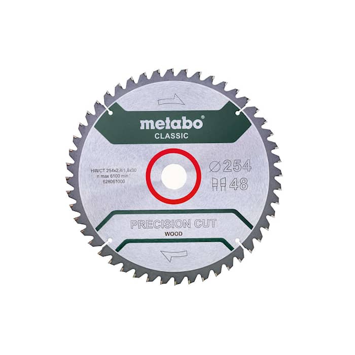 Metabo Sågklinga HM Precision Cut Wood - Classic 254x30, Z48 WZ 5°neg.