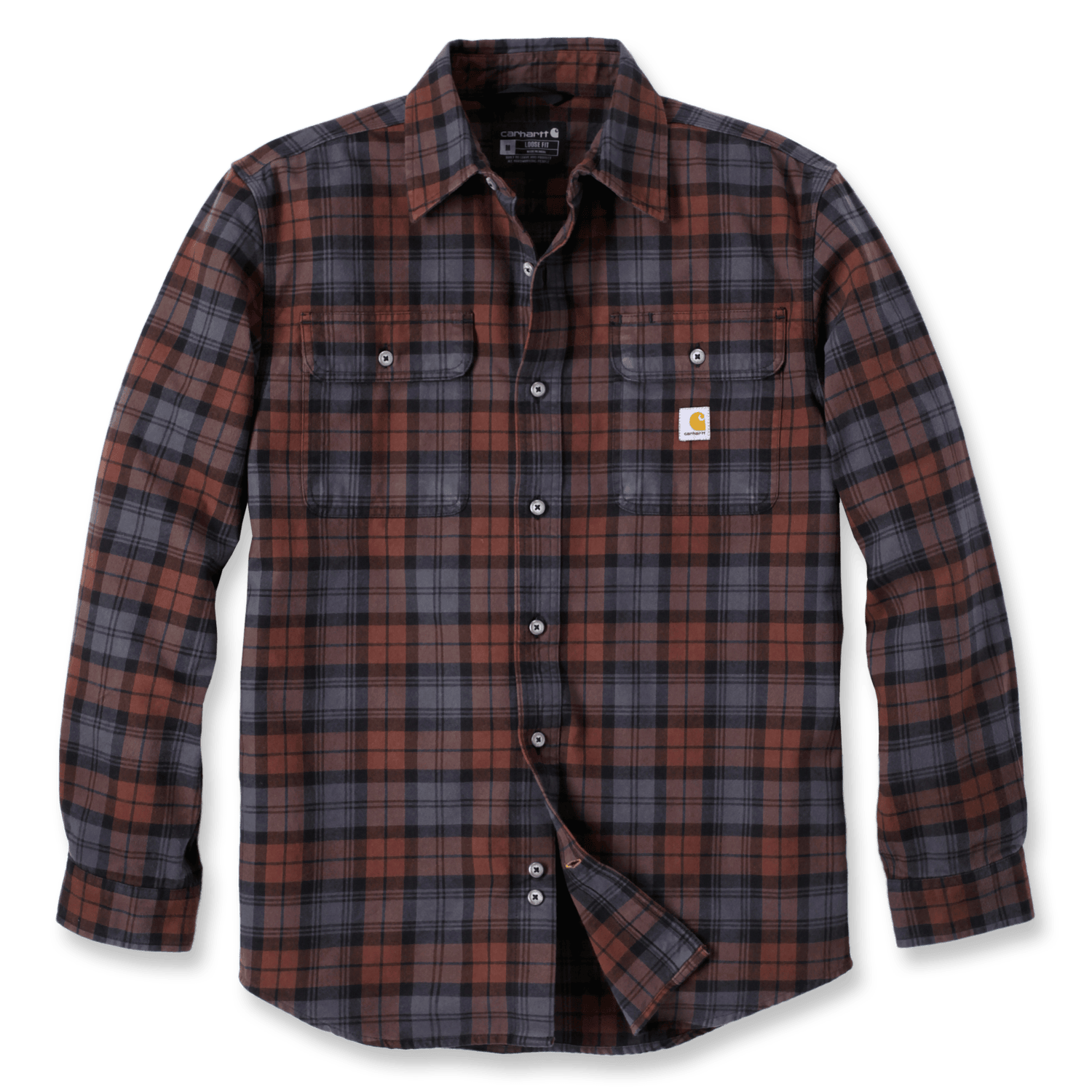 Carhartt kariertes Flanellhemd, Herren, Mocha