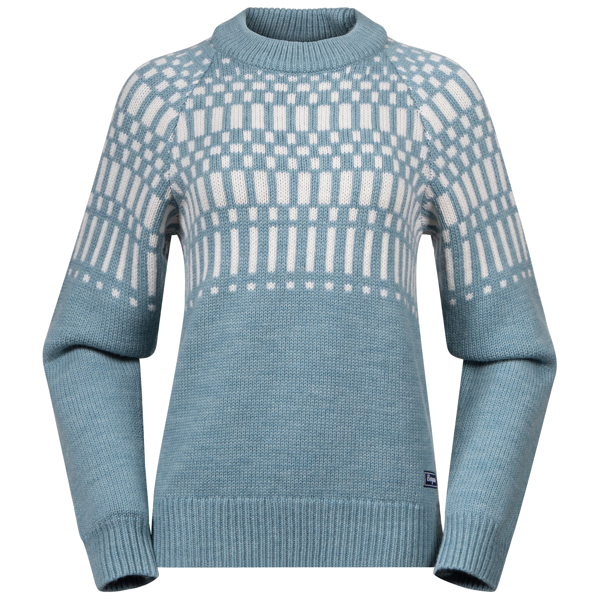 Bergans Nordmarka Merino Jumper Women Light Agave Green/Vanilla White