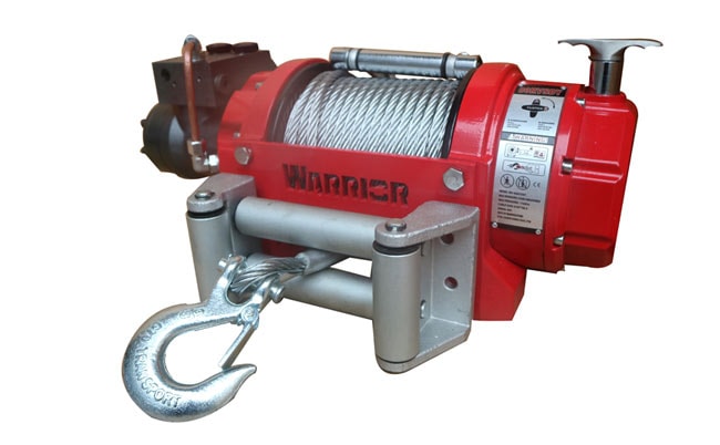 Warrior Winches 8000 lb EN hydraulisk vinsj - Short Drum, Stålvajer