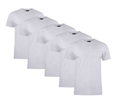 Clique T-paita Miesten 5 pakkauksen Ash Melange