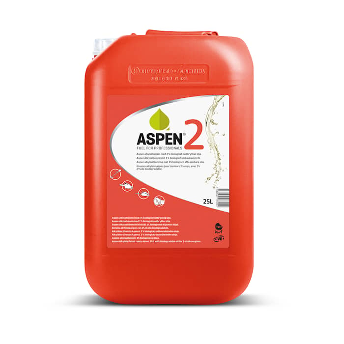 Aspen Alkylatbensin 2-takt, 25 l - halv- eller helpall