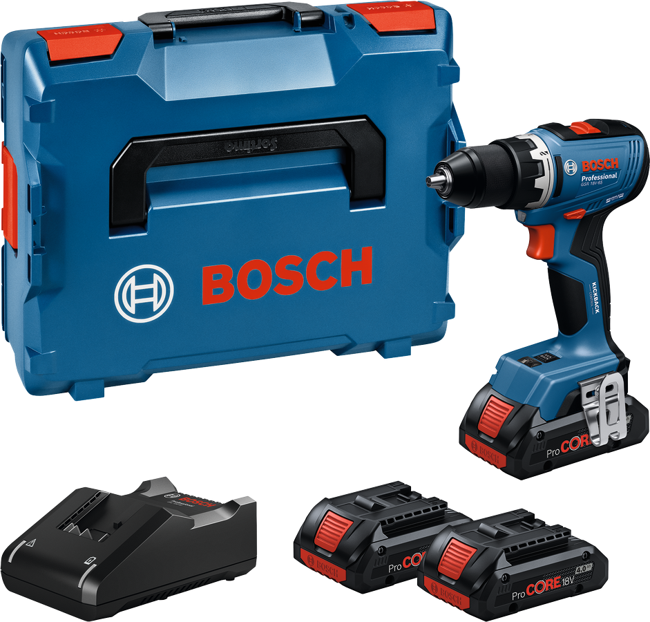 Bosch Skruvdragare GSR 18V-65 3X4Ah Pc L-Boxx
