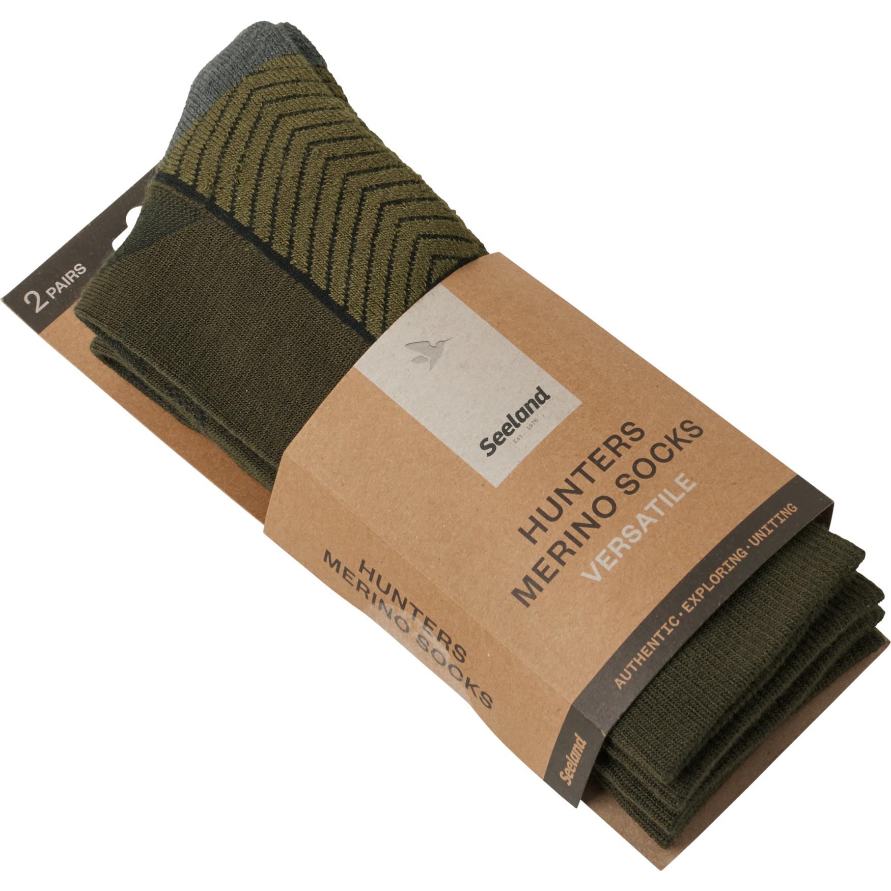 Field Merino Strumpa 2Pack Pine Green Military Oli