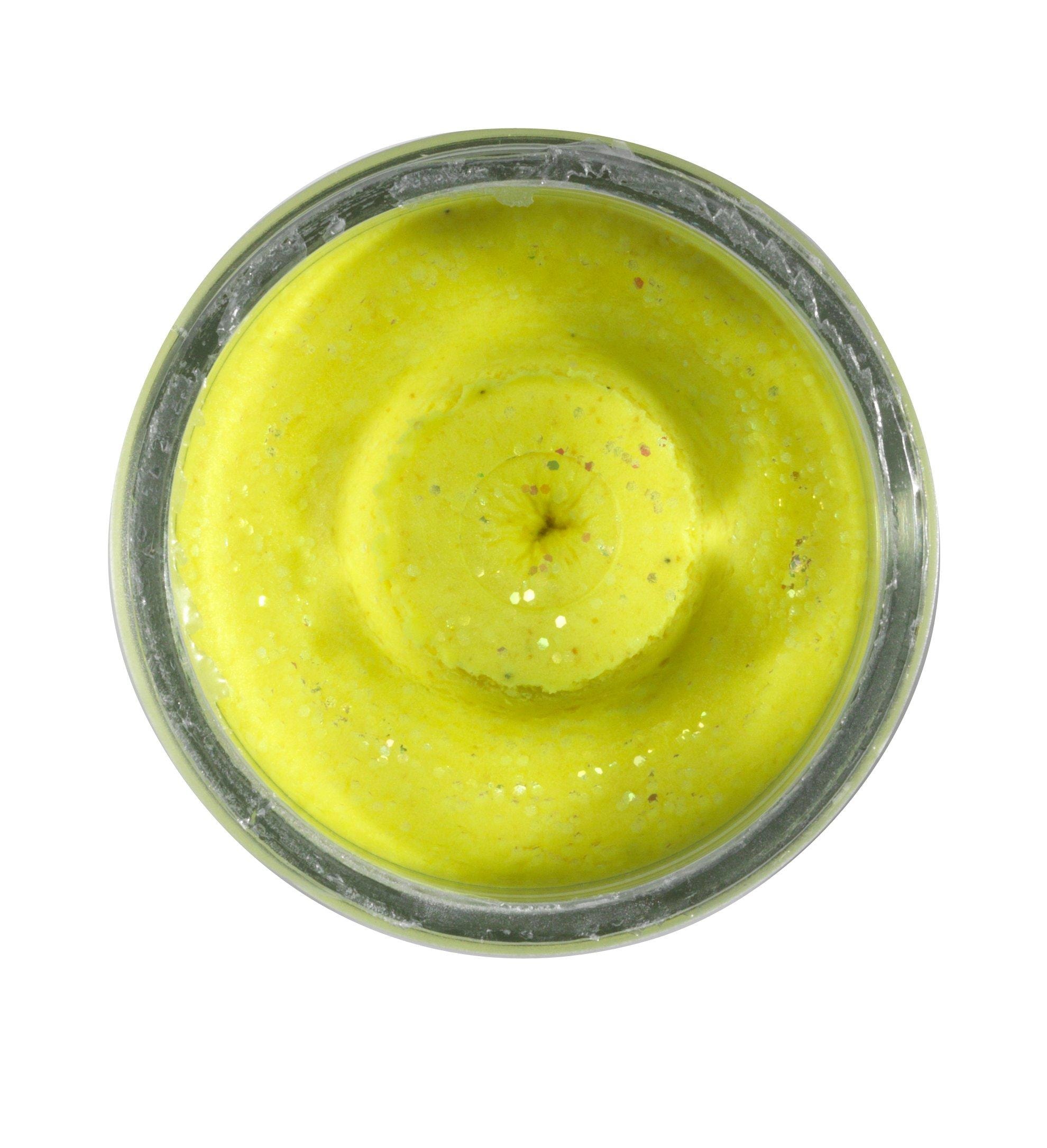 Berkley PowerBait® Natural Glitter Trout Dough Garlic Sunshine Yellow Glitter
