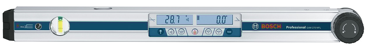 Bosch Vinkelmåler GAM 270 MFL Professional med 4 batterier (AA), tilbehørssett