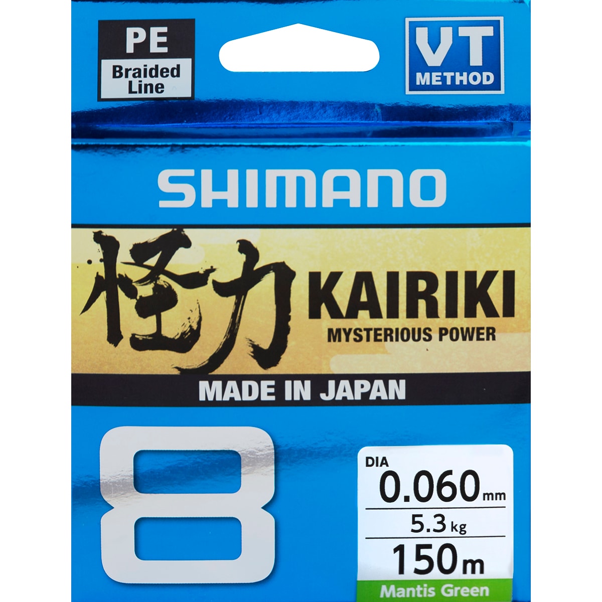 Shimano Line Kairiki 8 0,19mm 12,0kg 150m Mantis Green -