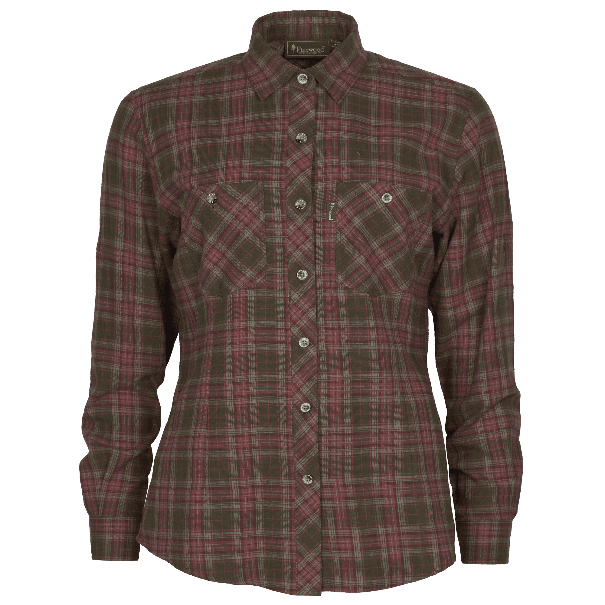 Pinewood Härjedalen Skjorta Dam Dark Mossgreen/Rusty Pink XS