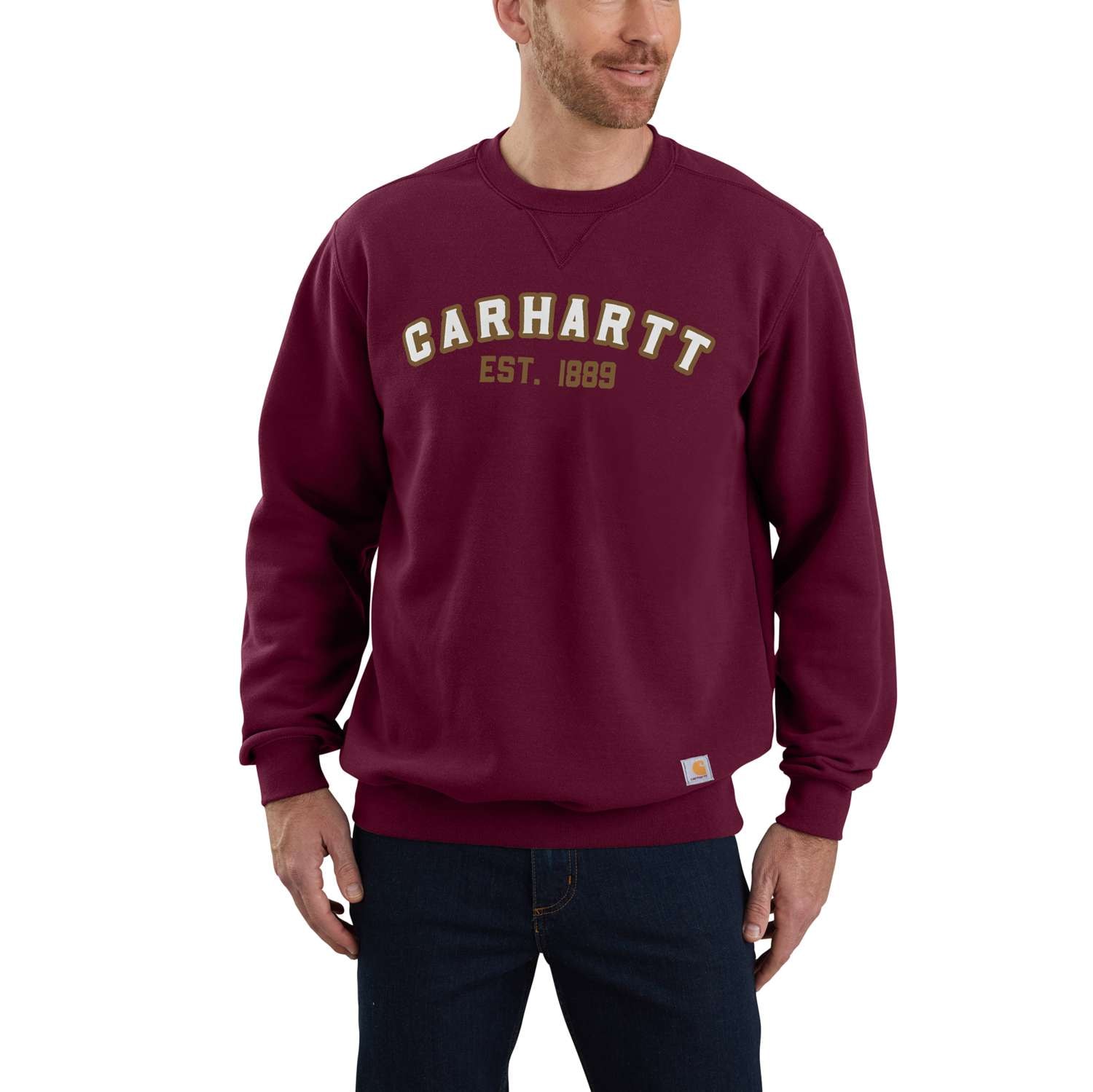 Carhartt crewneck logo graphic sweatshirt, Herre, Port