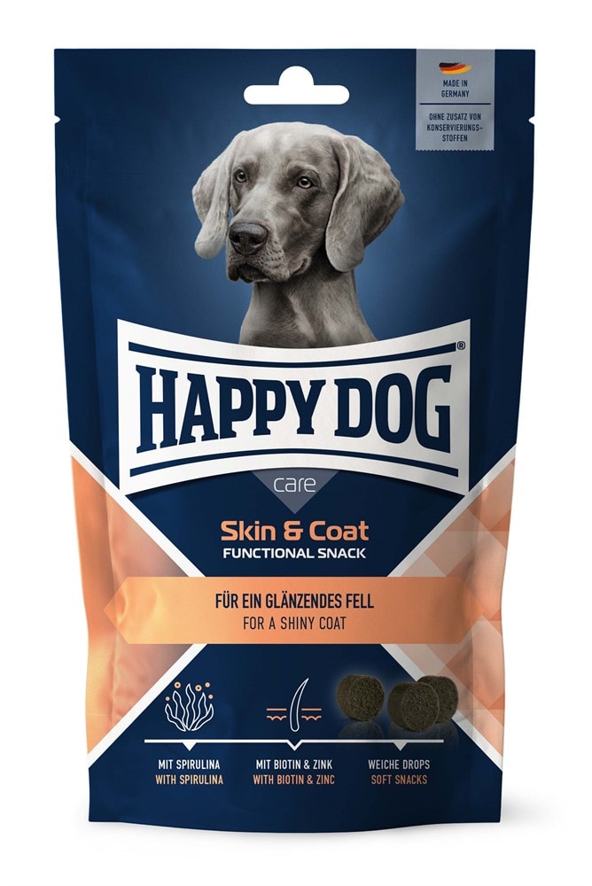 HappyDog Care Snack Hud og Pels, 100 g