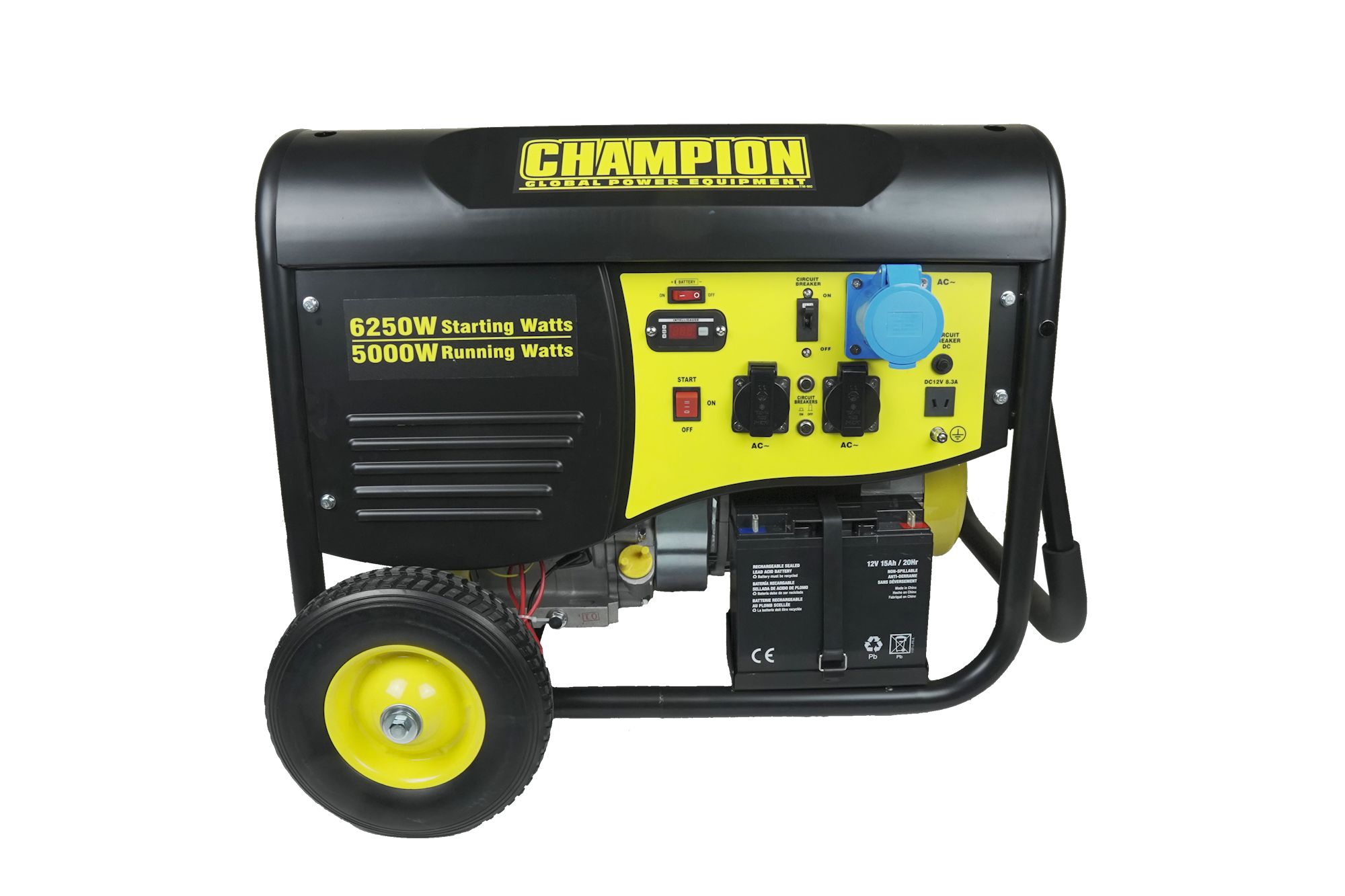 Finde sig i hul Stadion Champion Generator CPG6500E2 5,5kW 1-faset Benzin m/fjernstart