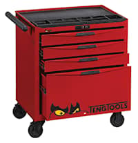 Teng Tools Verktygsvagn TCW804N 4 lådor, röd