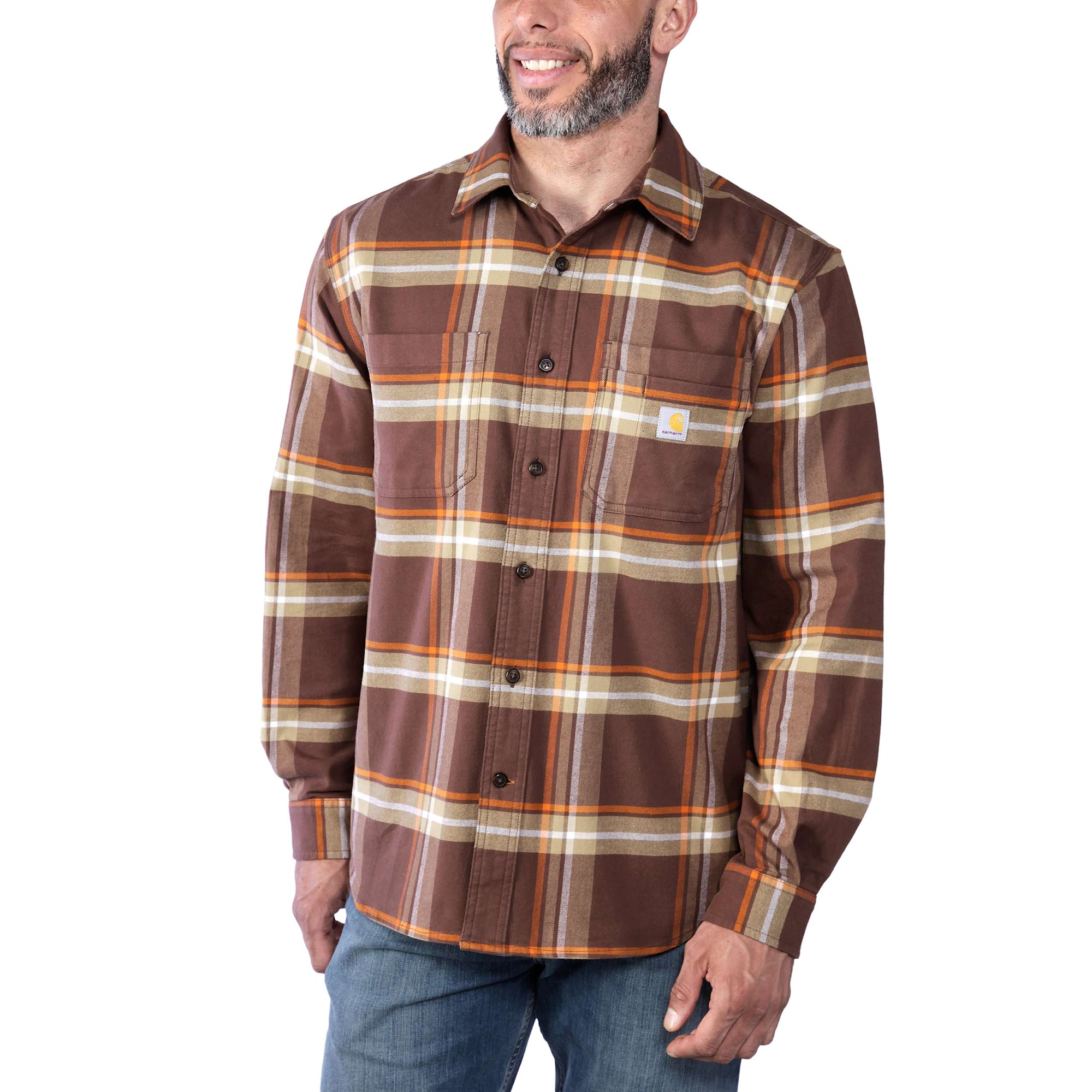 Carhartt Midweight Flannel Shirt Mens Chestnut S
