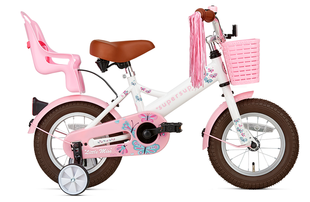 SuperSuper Barncykel LITTLE MISS 12" LOW FRAME, Vit