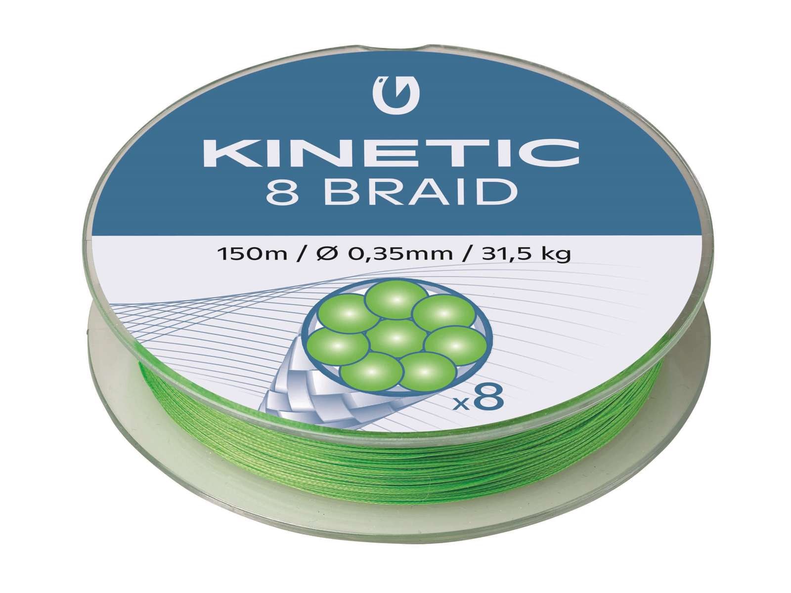 Kinetic 8 Braid 150m - Fluo Green