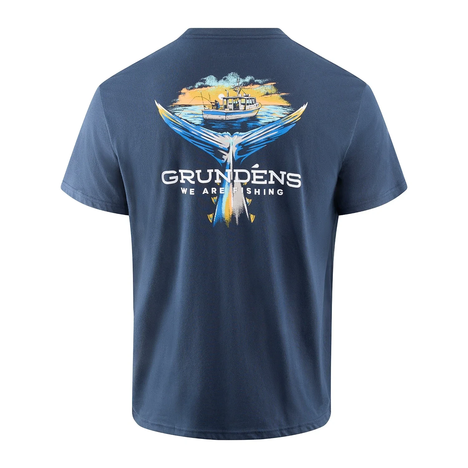 Grundens Tuna Tailscape Kortärmad T-Shirt Mörk marin